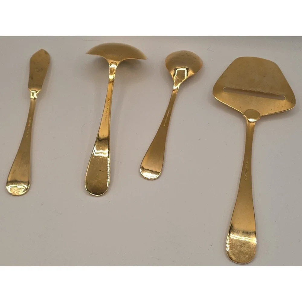 Vtg Hollyberry 4 Piece Serving Set Gold Tone No. 1006 JCPenney